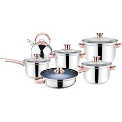 Stainless Steel 201 Material 12pcs Cooking Pots And Pans