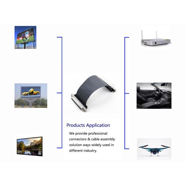 SCSI Female 1.27 Mm Pitch Ribbon Cable , Shielded 34 Pin Flat Ribbon Cable