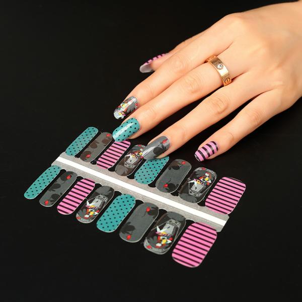 New design Fashionable Glitter Nail Art Salon Nail Polish Stickers Nail Art Set 16-20 pieces