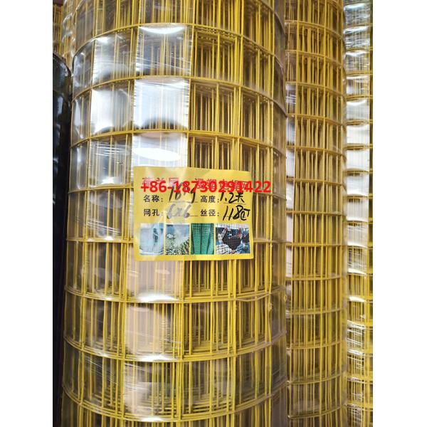 Yellow color PVC coating Holland wire mesh fence 30mmx30 mm Hole opening in 1.2 meter height