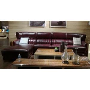Traditional Design Leather Sectional Furniture / Brown Leather Sectional Couch