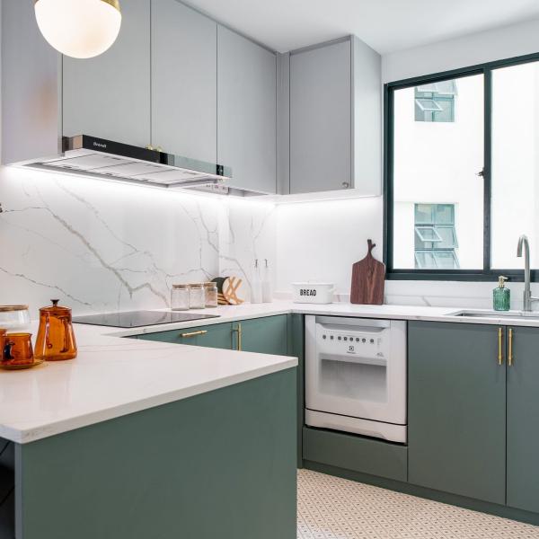 Buy Gray And Blue Lacquer Storage Cabinet Metal Handle Small Set With Sink at wholesale prices