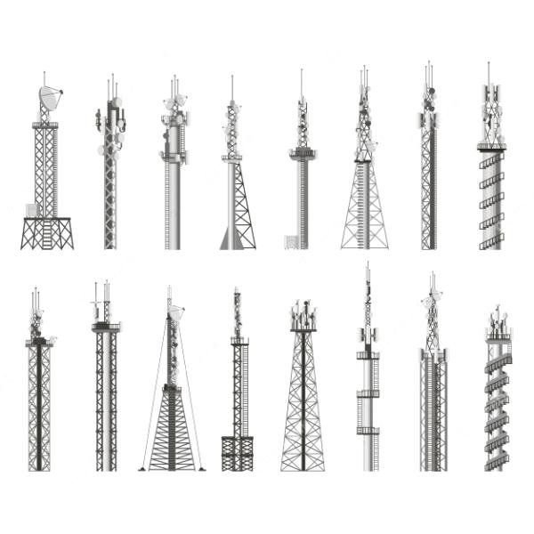 45m Galvanized Steel Guyed Lattice Tower With Bolting Assembly For Cellular Station