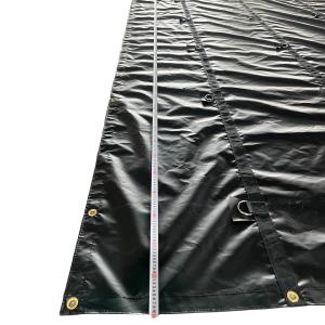 Black PVC Tarpaulin Fabric 14oz 16x27 4x8ft Lumber Tarps For Flatbed Truck