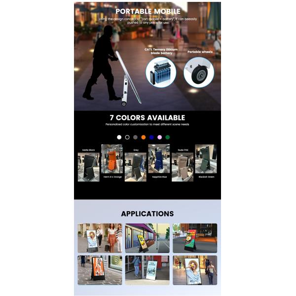 43 inch Outdoor Digital Signage Portable and Battery Powered for Effective Advertising Solutions