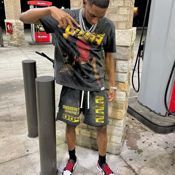 Streetwear Summer 100 Cotton Tracksuit Shorts Set Mens Screen Printing Heavyweight