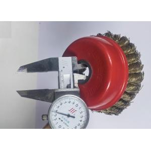 4 Inch OD Twisted Knot Copper Wire Cup Brush 16mm Inner Hole For Removing Paint