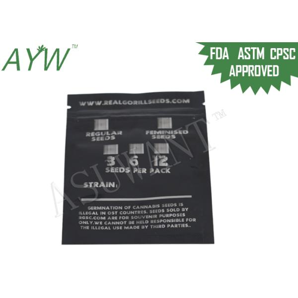 Family Medicine Smell Proof Zipper Bags Packaging For Regular / Feminised Seeds