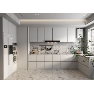 Melamine PVC Kitchen Cabinets Modern Small Space Solutions With Handles