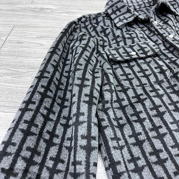 Custom Casual Wool Winter Button Up Work Jacket Polo Shirt Oversized Long Sleeve Flannel Shirts For Men