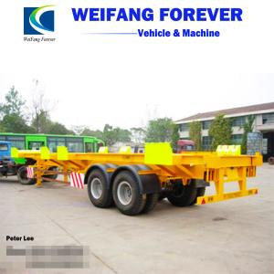 Quality                  Cimc 3 Axles Skeleton Chassis 40FT Flatbed Container Semi Trailer              for sale
