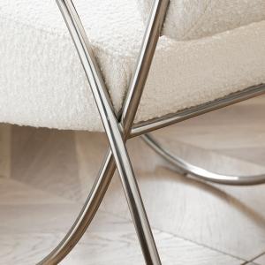 Lobby Teddy Metal Base Fabric Leisure Chair Bedroom Lounge