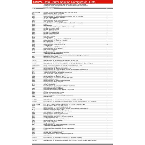 L-enovo thinksystem DM5000H Professional data storage equipment(6*10T)
