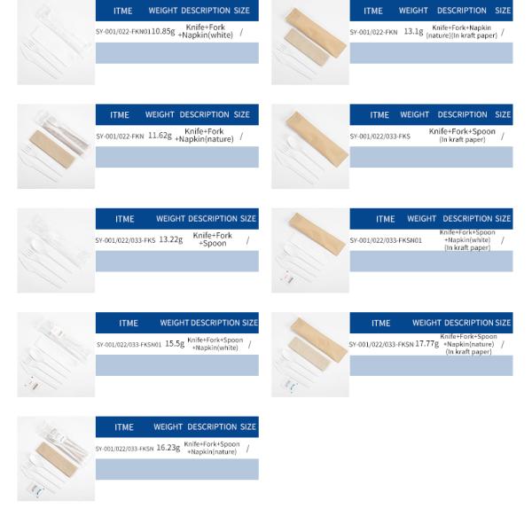 CPLA Material Eco Friendly Cutlery Set Disposable Biodegradable