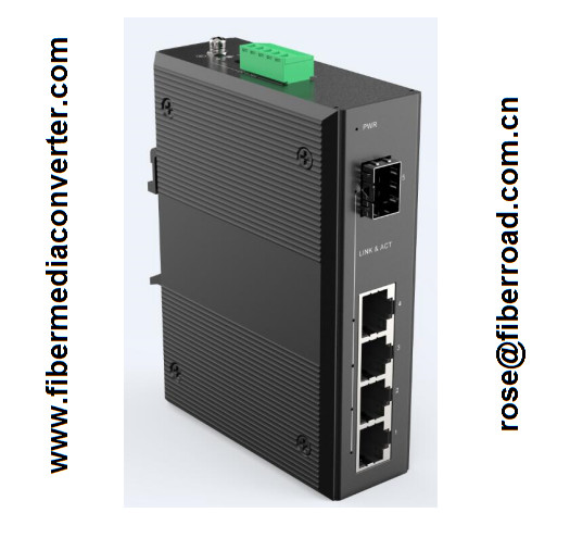 Buy FE  Industrial Fiber Switch  -40℃~75℃ , 4×10/100BASE-Tx RJ45 to 1×100BASE-FX（SFP/1*9) at wholesale prices