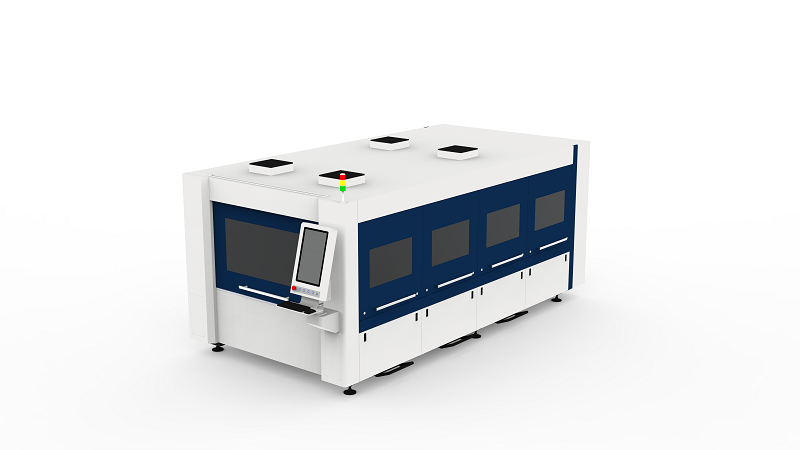 380V Fully Enclosed Sheet Metal Laser Cutting Machine High Speed Longitudinal