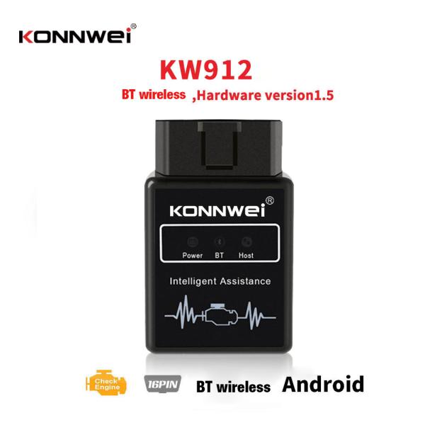 KONNWEI cheaper price model KW912 ELM327 wireless bluetooth 12V car OBD2 EOBD