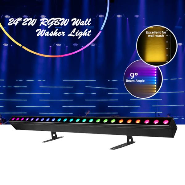 Buy Wash Light IP20 DMX512 Advanced Smart Music Solution 24*2W RGBW LED Lights Linear Bar Wall Washer at wholesale prices