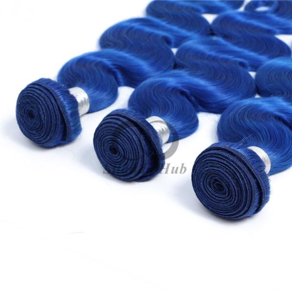 Blue Body Wave Remy Human Hair Bundles Sew In Weave Bundles Brazilian Bundle Deals