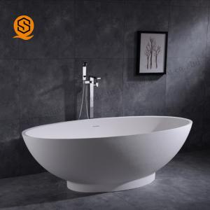 Acrylic Freestanding Soaking Bathtub Matt White For Office Building