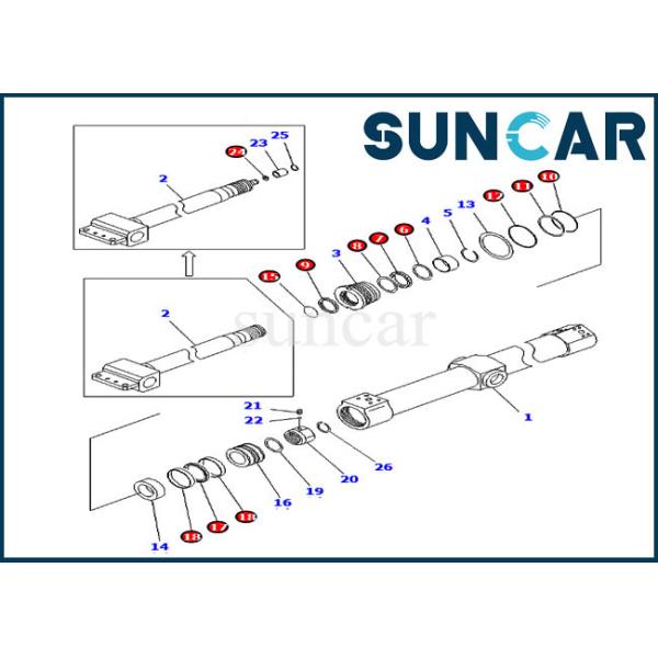 KB3011A-00203 Slide Cylinder Service Kit KB3011A00203 PC200SC-6 Komatsu