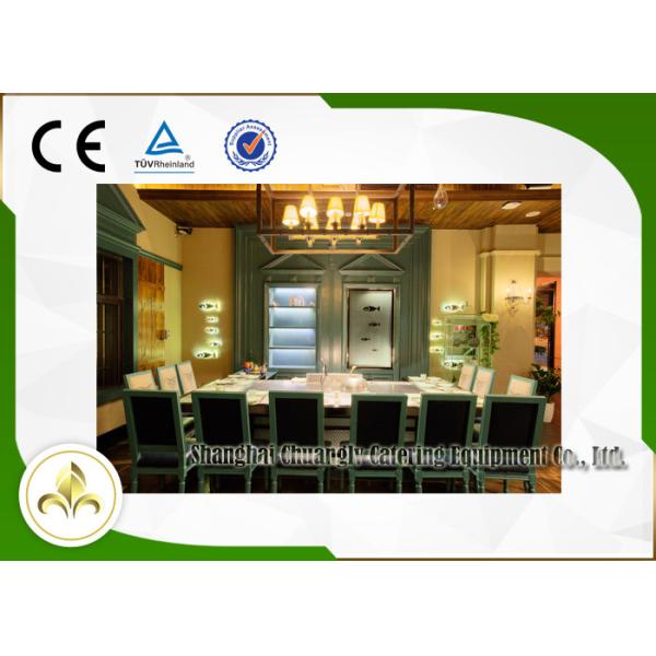 Electromagnetic Heating Teppanyaki Grill Table Customized 10 Seats Capacity