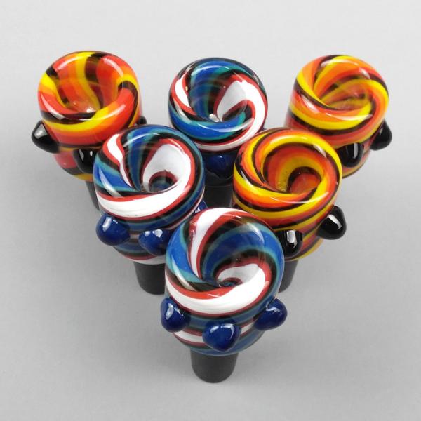 4mm Male Wig Wag Heady Glass Bowls Piece Pyrex Smoking Bong Attachments