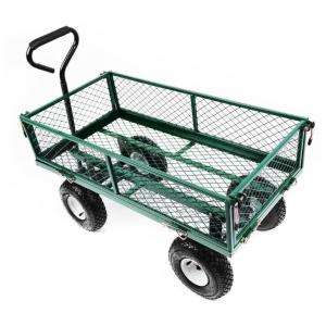 Mesh Structure Garden Wagon Cart Iron Hand Collapsible Garden Trolley