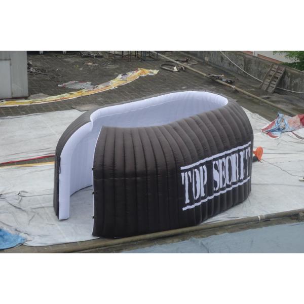 6 * 4 * 3m Fire Resistant Black Inflatable Event Tent For Rent / Advertisement Dome Marquee