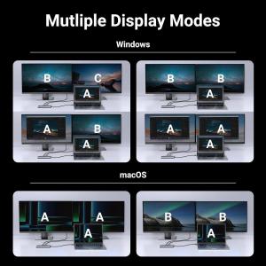 Revodok Pro 210 Docking Station 10 in 1 USB C Dock Dual HD-MI 4K@60Hz Single 8K