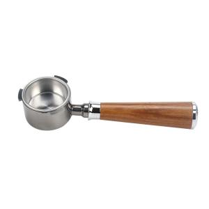 51mm Ceramic Handle Espresso Portafilter with Wooden Handle and Stainless Steel