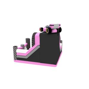 Pvc Tarpaulin Inflatable Fun City Crazy Racing With Purple Slide