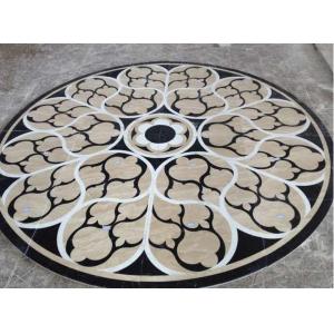 Parquet, natural stone parquet, engineered stone water jet medallion