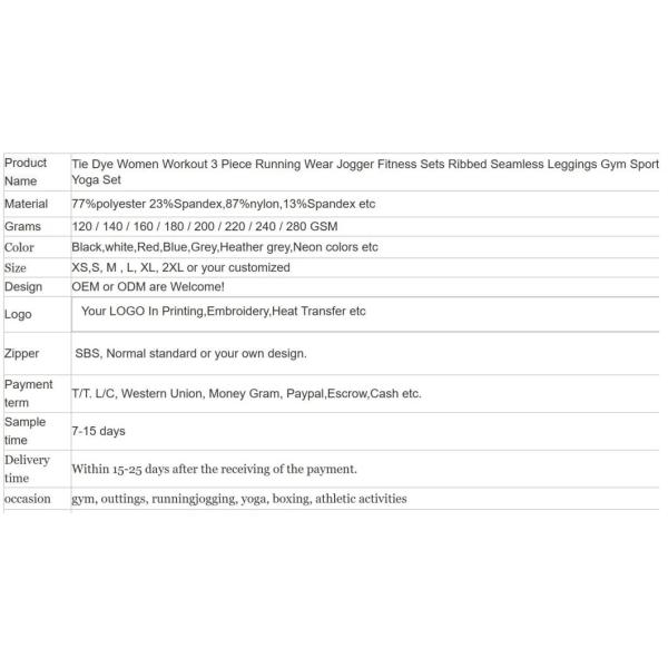 Tie Dye Women Workout 3 Piece Running Wear Jogger Fitness Sets Ribbed Seamless Leggings Gym Sportswear Bra Pants Yoga Set