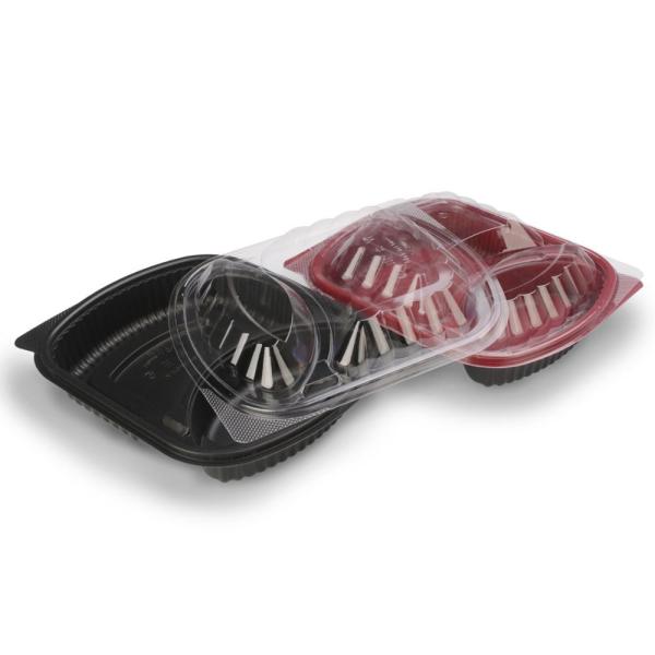 Meal Prep 2 Compartment Microwavable Plastic Take Away Box With Lid