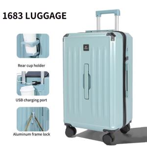 1683Convenient Travel Companion Aluminum Suitcase with 4 Wheels and Telescopic