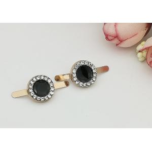 Metal Ornaments Ladies Shoe Buckles , Gold Shoe Buckles With Little Rhinestones