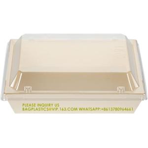 20 Oz Short Flare Wooden Containers - Containers Sold Separately, Clear Plastic