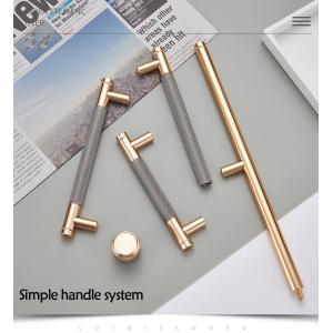 Golden Zinc Alloy Furniture Drawer Handle Pulls Single Hole