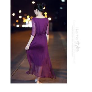 China Wholesale girl's casual chiffon long dress on sale