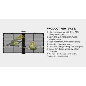 Adhesive Glass Transparent LED Display Screen For Advertising Outdoor