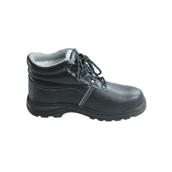 Safety Mid Shoe Black PU/PU Outsole Lace-up Shoes With Lace-up Closure Work Boots Steel Toe