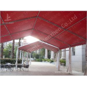 Outdoor Red Aluminum Frame Fabric Tent Structures , Fabric Shelter Systems
