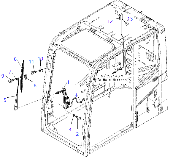 2A5-53-12721 2A55312721 Wiper Motor Assy KOMATSU Excavator Spare Parts For PC300-8 PC350-8