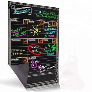 Factory Directly Custom Convenient Magnetic Fridge Calendar Chalkboard Magnetic