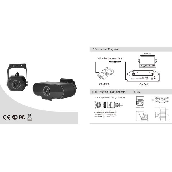 Dual Lens Taxi Windshield Camera With Wide Angle Night Vision AHD 1080P Camera