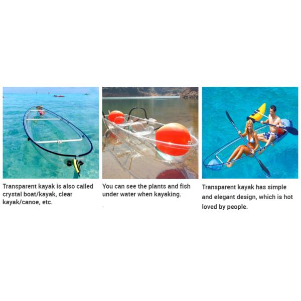 Light Ocean Polycarbonate Canoe , 3300 * 850 * 320mm Flat Bottom Jet Boat