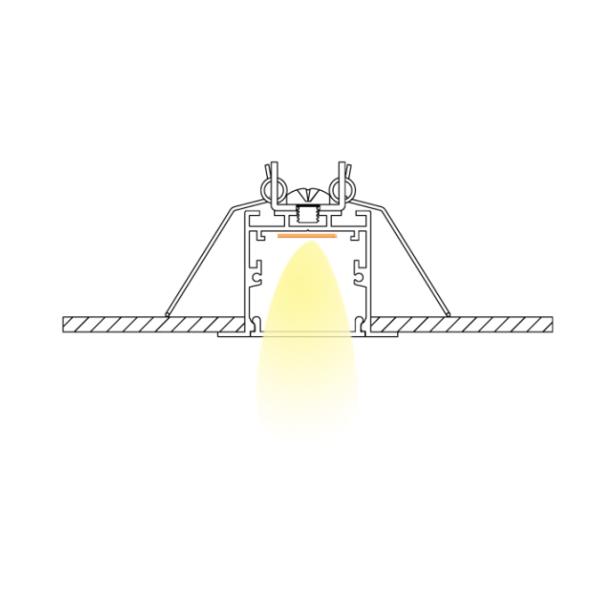 Durable 50*35mm Recessed LED Profile Aluminum Channel With Soft Lighting