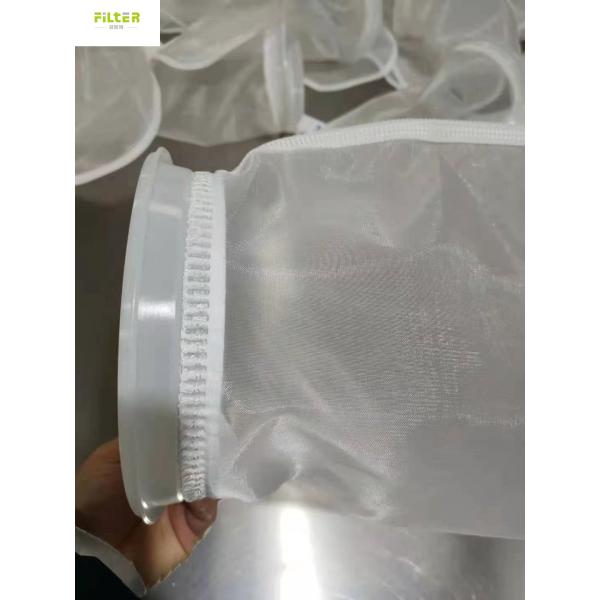 Buy 25 Micron Customized Nylon Water Filtration Bag With Plastic Ring at wholesale prices