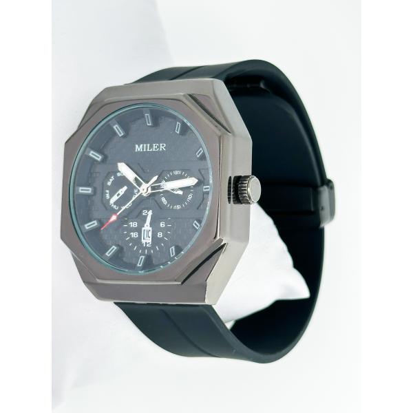 Ml 1006 Women/Men Three Eye Six Needle Waterproof Silicone Strap Quartz Watch